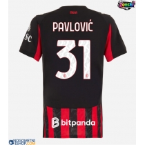 Ženski Nogometni dresi AC Milan Strahinja Pavlovic #31 Domači 2025-26 Kratek Rokav